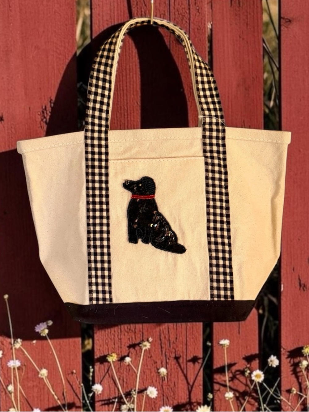 Anthropologie The Hartley Canvas Tote Black Lab